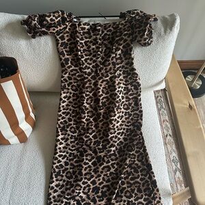 Zara Brown and Black Animal Print Skirt